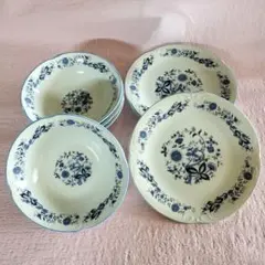 昭和レトロ 平成レトロ 青い花柄の食器セット 8点