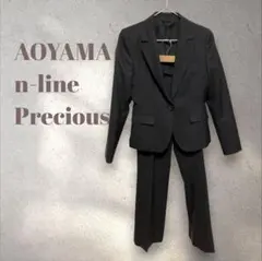 【美品】洋服の青山 n-line Precious パンツスーツ グレー9号M