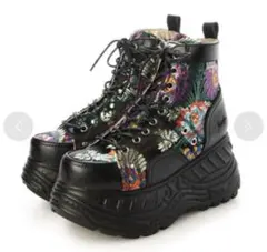 YOSUKE 厚底スニーカー （BL/PU）【和柄】