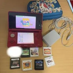 ニンテンドー3DS 赤 本体とゲームソフト7本セット