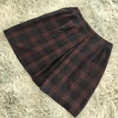 earth music&ecology フレアスカート ミニ丈 チェック柄 F