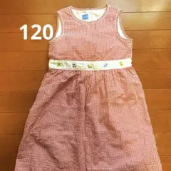 ファミリア120サイズ チェック柄 ノースリーブワンピース