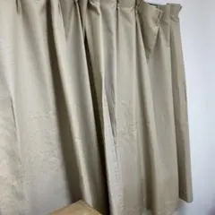 ベージュ チェック柄 カーテン