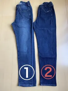 ①ユニクロ　UNIQLO ウルトラストレッチデニムスリムフィットジーンズ150