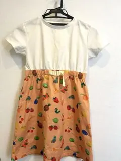はらぺこあおむし　フルーツ柄 半袖ワンピース 130cm