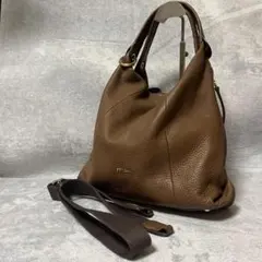 FURLA フルラ ブラウン レザー ショルダーバッグ エリザベス 2way