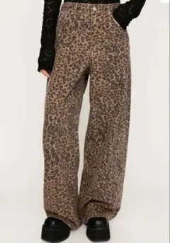 SLY LEOPARD WIDE LEG PT-C レオパードデニム