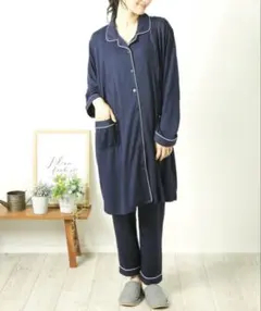 マタニティパジャマ・産後授乳服/ネイビー/Lサイズ
