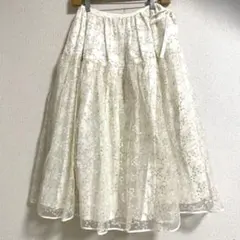 オブリチュールレースギャザースカート
