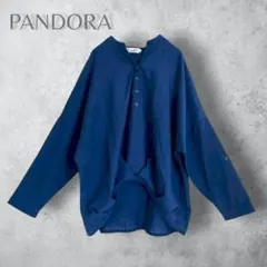 【PANDORA】　ハーフボタンスキッパーシャツ　ブラウス　ゆったり　Lのサムネイル