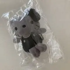 ハローキティ ぬいぐるみキーホルダー グレー・黒 約10cm