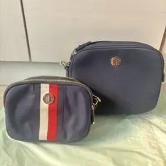 ネイビー ストライプ ショルダーバッグ　トミーヒルフィガー