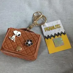 スヌーピー　茶色ミニバッグ型　キーホルダー