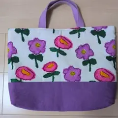美品 ☆　レッスンバッグ(裏キルティング)　 北欧 ハンドメイド