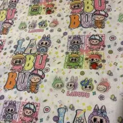 LABUBU カラフル　蛍光　ラブブ　生地　ぬいぐるみ　柄　布　綿ポリ