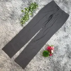 ✨MON THEME✨サイズ46(3L) グレー ストライプ スラックス