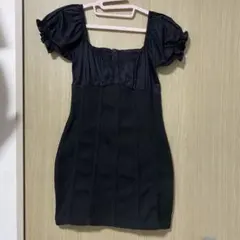 MELT THE LADY 黒 半袖ミニワンピース Fサイズ