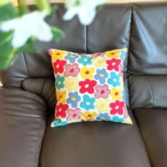 Handmade✡　コットンこばやし花柄　クッションカバー ✧