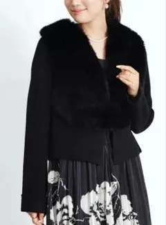 FENNEL ヤマダヤ ブラックファー付きニットカーディガン