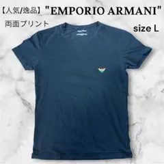 【人気】EMPORIO ARMANIレインボーロゴTシャツ Lサイズ黒ビンテージのサムネイル