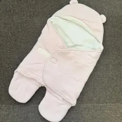 クマみみ　おくるみ　ドットピンク　冬用
