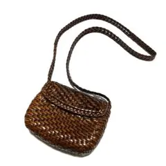 美品☆デ ヴェッキ（DE VECCHI）編み込み レザーショルダー イタリア製