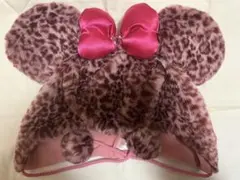 ディズニー　ピンク ヒョウ柄　ファンキャップ