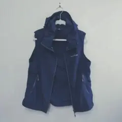 mont-bell フード付きベスト Lサイズ ネイビー　レディース