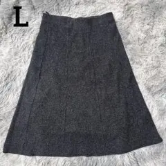 Aラインスカート/ウエスト総ゴム/ダークグレー/Lサイズ