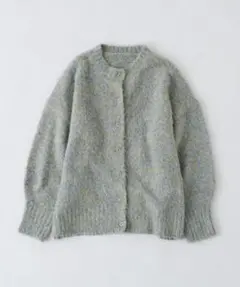 kastanメランジ起毛ニットカーディガン　ブルー