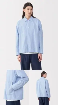 MUJI Labo(ムジラボ) Lサイズ コットンシャツジャケット ブルー