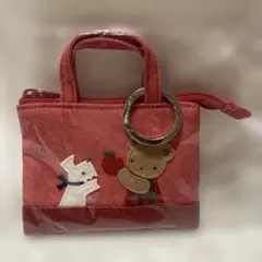 【新品未使用】ファミリア　ミニデニムバッグ　チャーム　RD