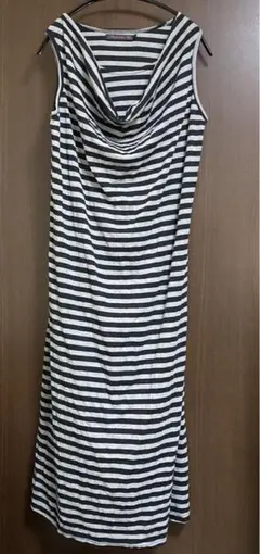 美品☆授乳マタニティワンピース　産前産後　ボーダー　LL