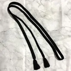 マ*ン様 帯締め 平組 黒 ブラック 喪服用 礼装