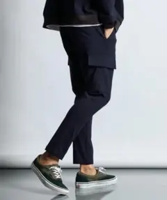 【定価14,300円】軽量ジャージ素材 スレンダーカーゴパンツ S