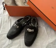 エルメス サンダル キャンディ 36 1/2 23.5 ノワール シルバー金具