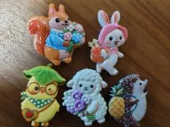 動物キャラクター デコレーションパーツ 5個セット