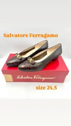 n1517 Salvatore Ferragamo フェラガモ ブラウンのサムネイル