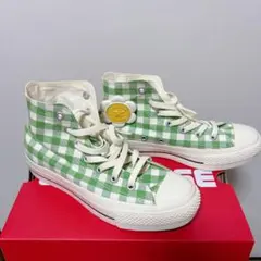 コンバースオールスターPLTS フラワーパッチ グリーン　チェック　24.5cm