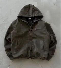WISH FOR EVER ダブルジップ2WAYフードブルゾン　カーキSのサムネイル