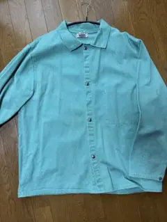 【USA製】ヴィンテージ ワークジャケット 難燃 コットン フェードミント L