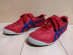 美品 オニツカタイガー メキシコ66 スニーカー レッド 23.5