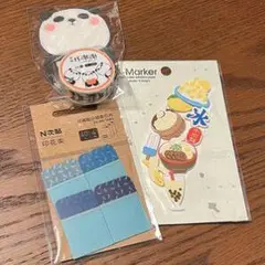 パンダマグネットとデザートシールセット