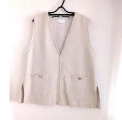 【美品】グリーンレーベルリラクシング　ベージュ　Vネックベスト　ジレ　セレモニー