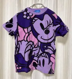 【ディズニーリゾート 】ミニー デイジー 総柄 Tシャツ パープル 紫 130♡のサムネイル