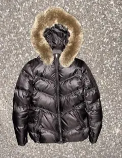 ファー付き　黒　ダウンジャケット　Y2K グランジ　お兄系　00s ネオギャル