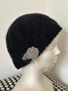 ニット帽　手編み帽子　ブラウンマム　ハンドメイド　毛糸の帽子