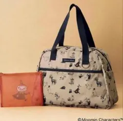 リンネル　付録　ムーミン　たためるボストンバッグとメッシュポーチ 2点セット