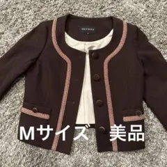 【即購入ok】上品なブラウンノーカラージャケット　美品