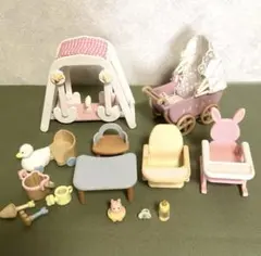 シルバニア　赤ちゃんブランコセット　ベビーカー　イス　小物